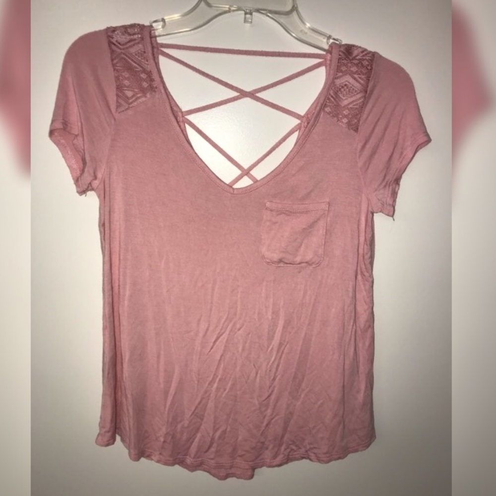 Pink criss cross top